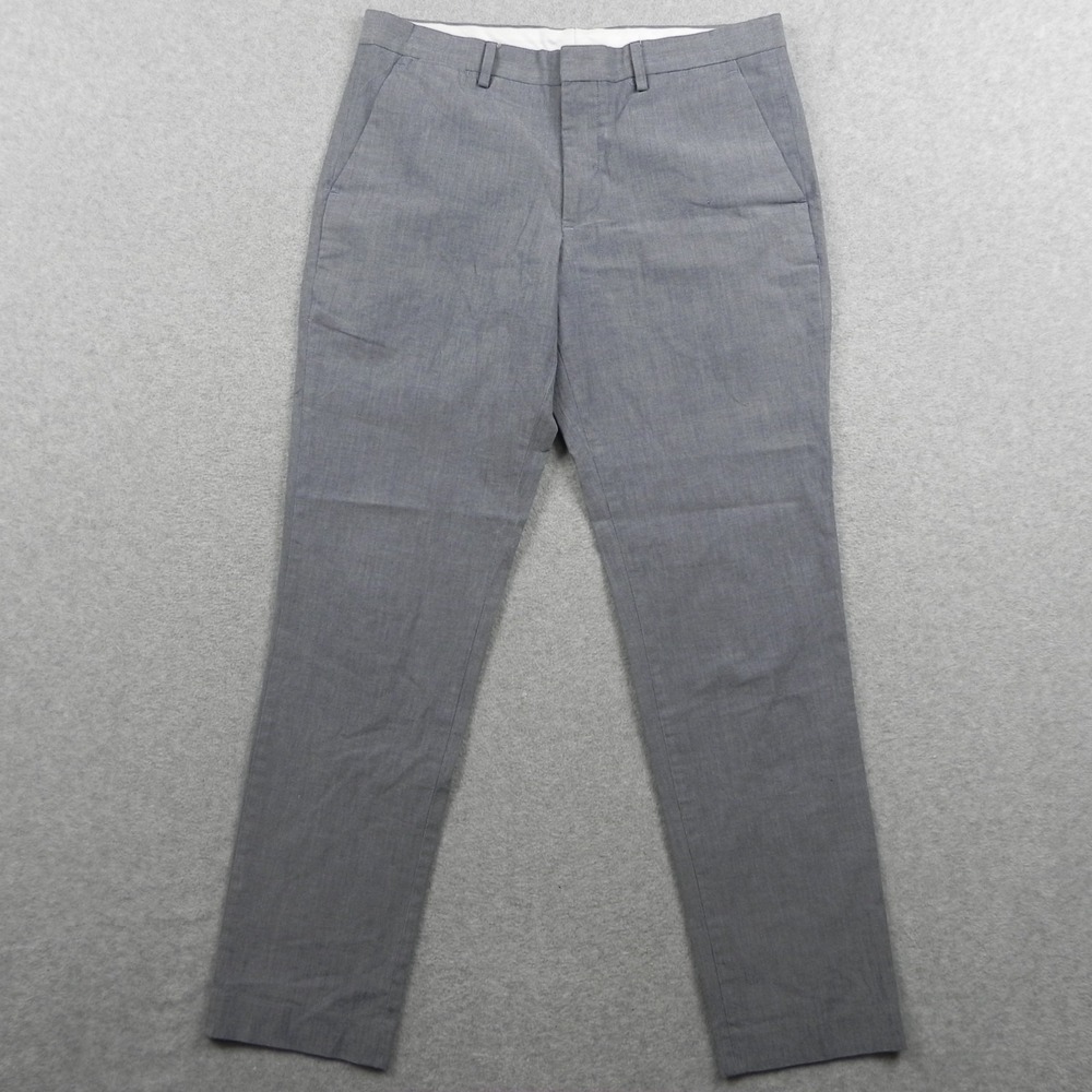 Express Pants Mens 31x32 Extra Slim Stretch Dress Suit Formal Flat Front Gray